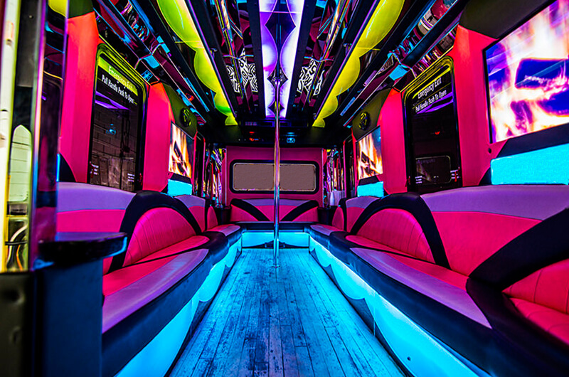 24 Passenger Pink Party Bus