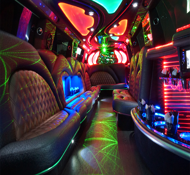 Luxurious features in a limo