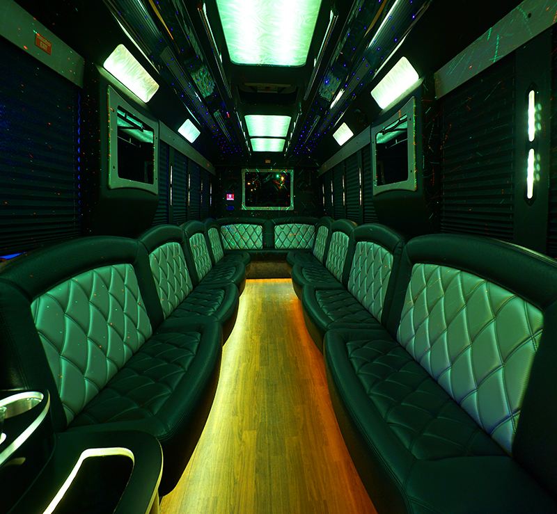 Wide space in a party bus